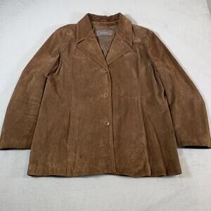 Wilson's Suede Leather Jacket Mens Size XL Brown Button Up‎ Extra Large Adult